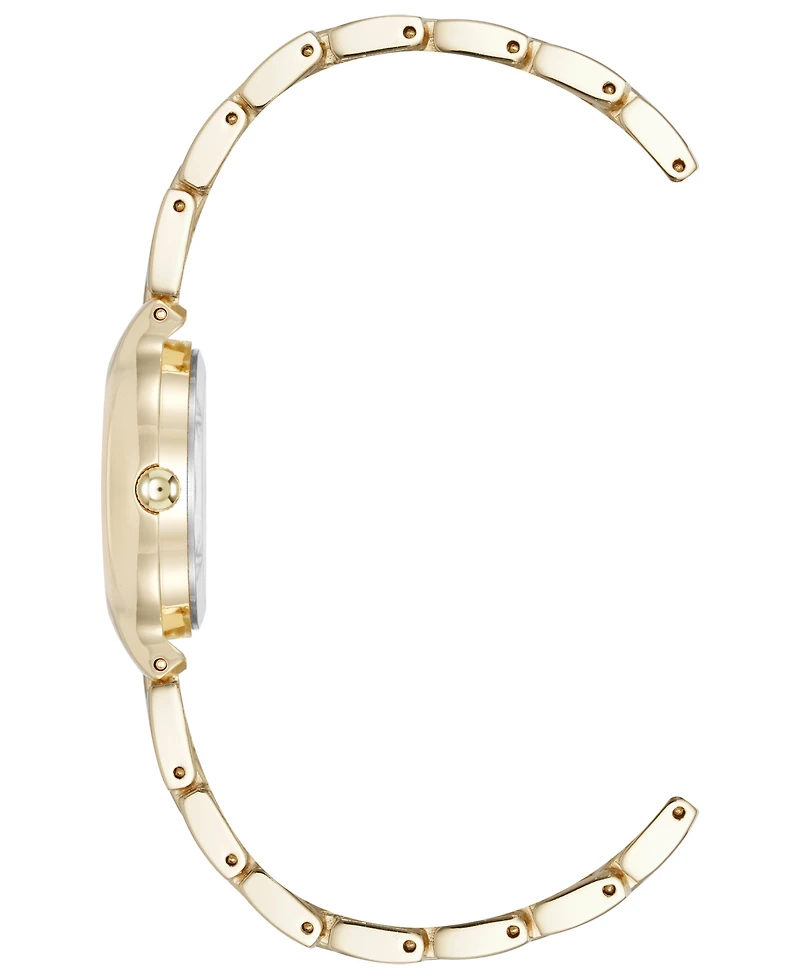 Anne Klein Women's Quartz Crystal Accented Champagne Dial Gold-Tone Alloy Metal Watch Set, 28mm