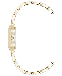 Anne Klein Women's Quartz Crystal Accented Champagne Dial Gold-Tone Alloy Metal Watch Set, 28mm