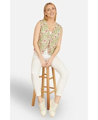 Yumi Women's Indian Floral Reversible Quilted Jacket