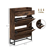 Slickblue Hallway Shoe Bench with Drawer and Shelves