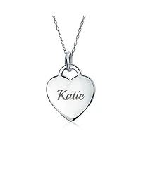 Bling Jewelry Tiny Minimalist Heart Shape A-z Initial Pendant Necklace Sterling Silver