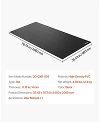 Sugift Treadmill Mat 35.5"x78.7" Heavy Duty Pvc Exercise Equipment Floor Protector