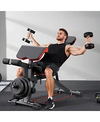 Sugfit Adjustable Weight Bench 800 Lb Capacity with Leg Extension and Preacher Pad