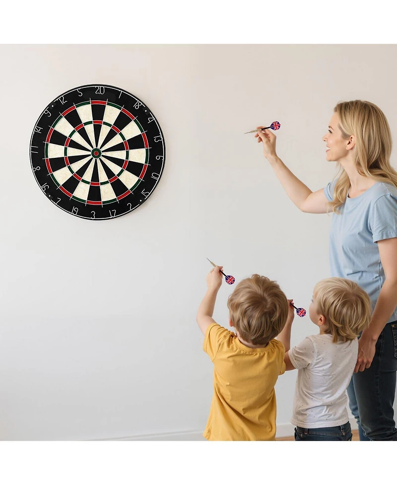 Sugift Dartboard Set with 6 Darts and Score Kit 17.7" Self-Healing Sisal Board