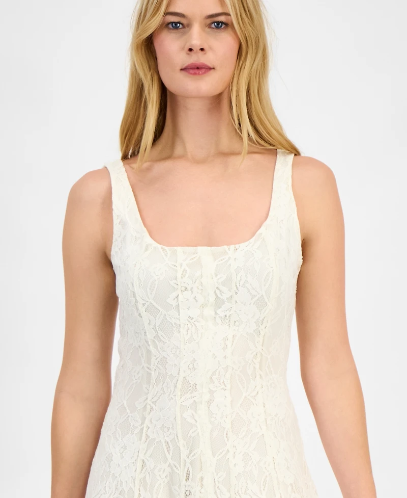 14th Place Juniors' Lace Midi Dress