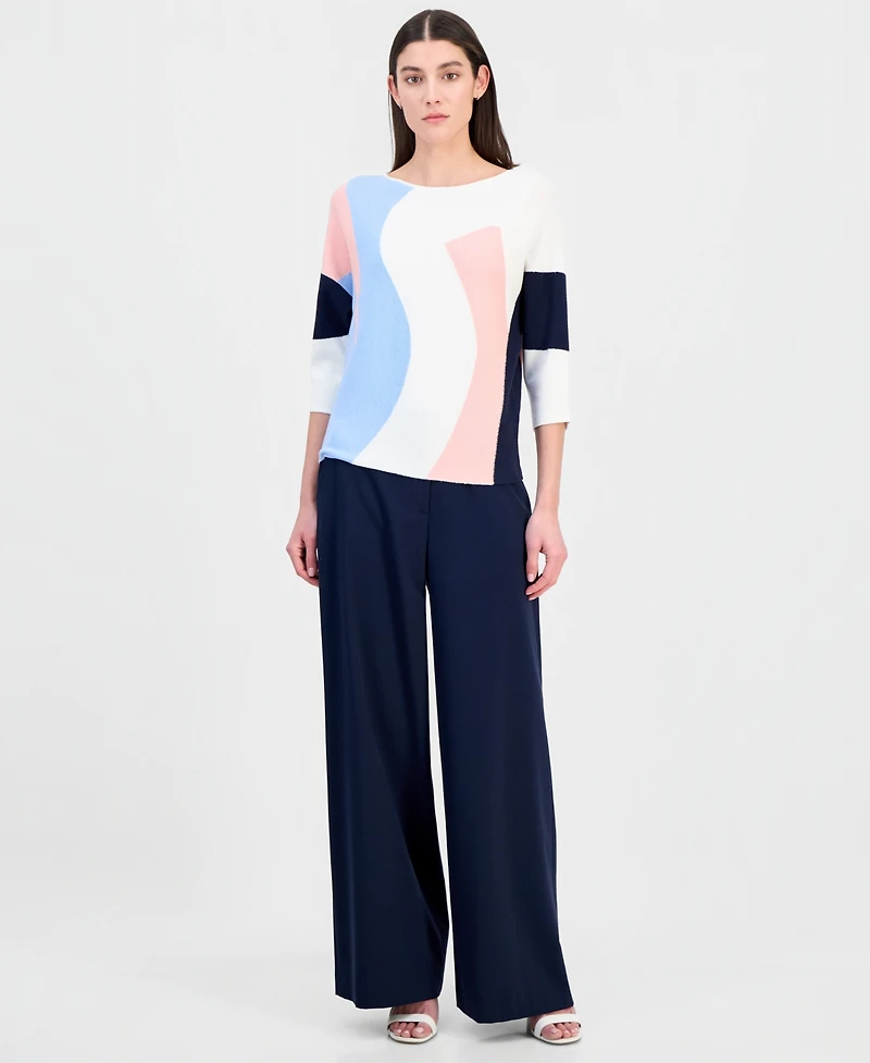 T Tahari Women's Dolman-Sleeve Boat-Neck Sweater