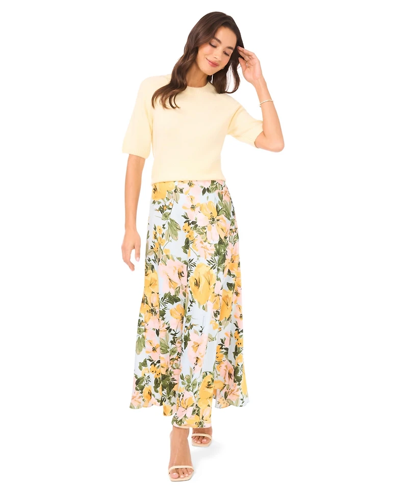 1.state Women's Bias A-Line Maxi Skirt