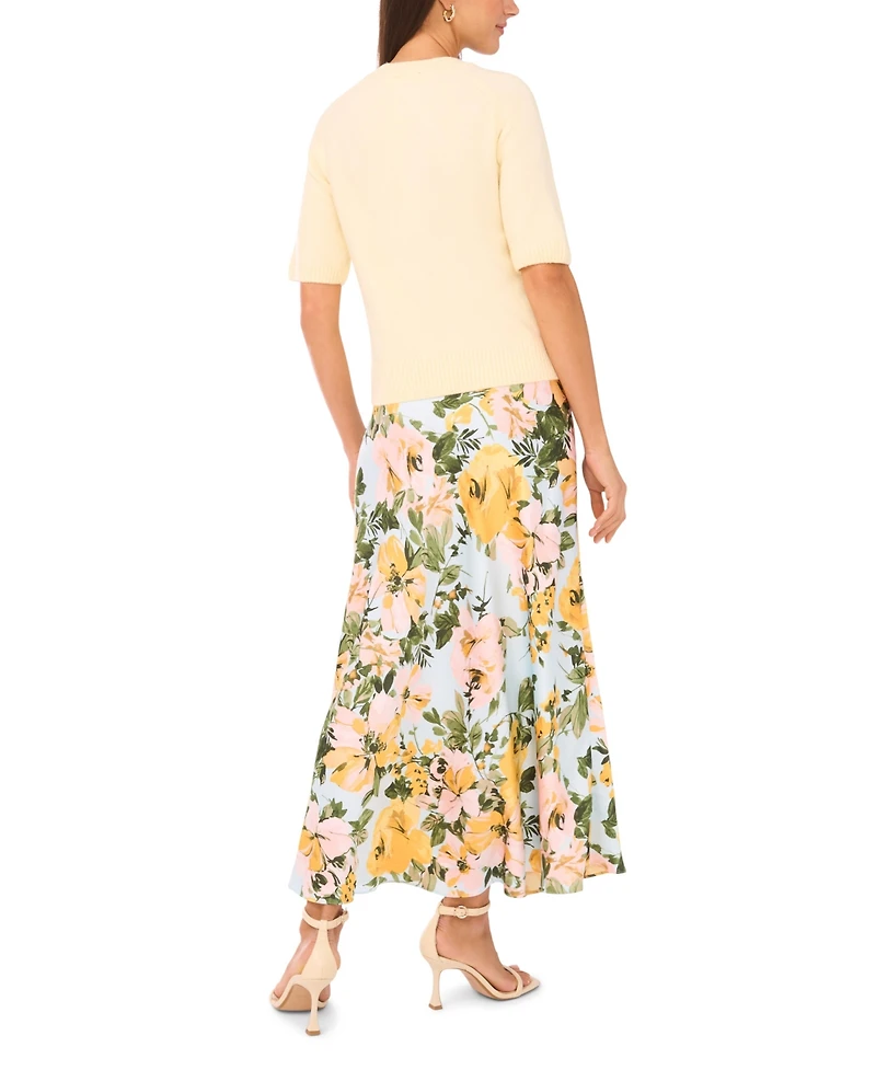 1.state Women's Short-Sleeve Crewneck Sweater