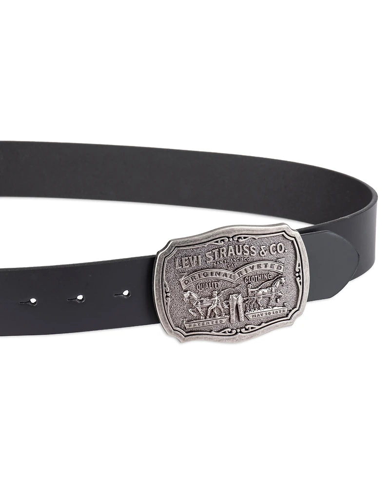 Levi's Leather Men's Belt with Plaque Buckle