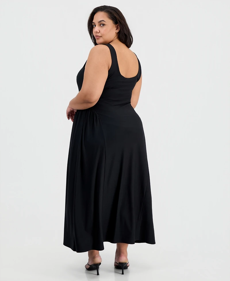 Derek Heart Trendy Plus Sleeveless Scoop-Neck Dress