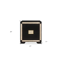 Slickblue 2-Drawer Nightstand with Faux Crystal Accents Bedside Table For Bedroom