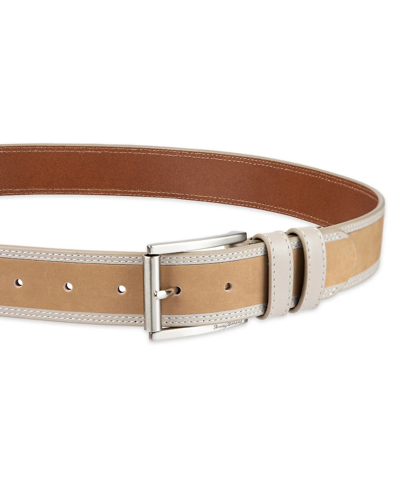 Tommy Bahama Men's Leather Inlay Casual Belt