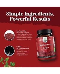 Nature's Craft Red Yeast Rice + CoQ10 Capsules, Nature's Craft, 120ct