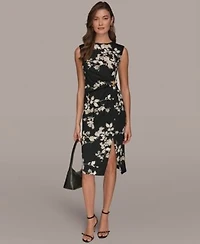 Donna Karan New York Womens Floral Sheath Dress