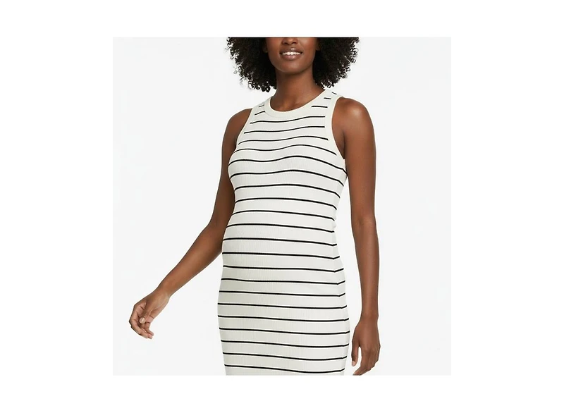 Motherhood Maternity Crew Neck Sleeveless Racerback Midi Dress