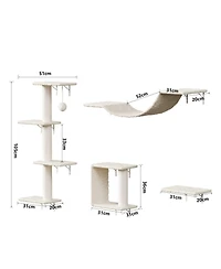 Aostirmotor Modern Wall-Mounted Cat Tree Tower