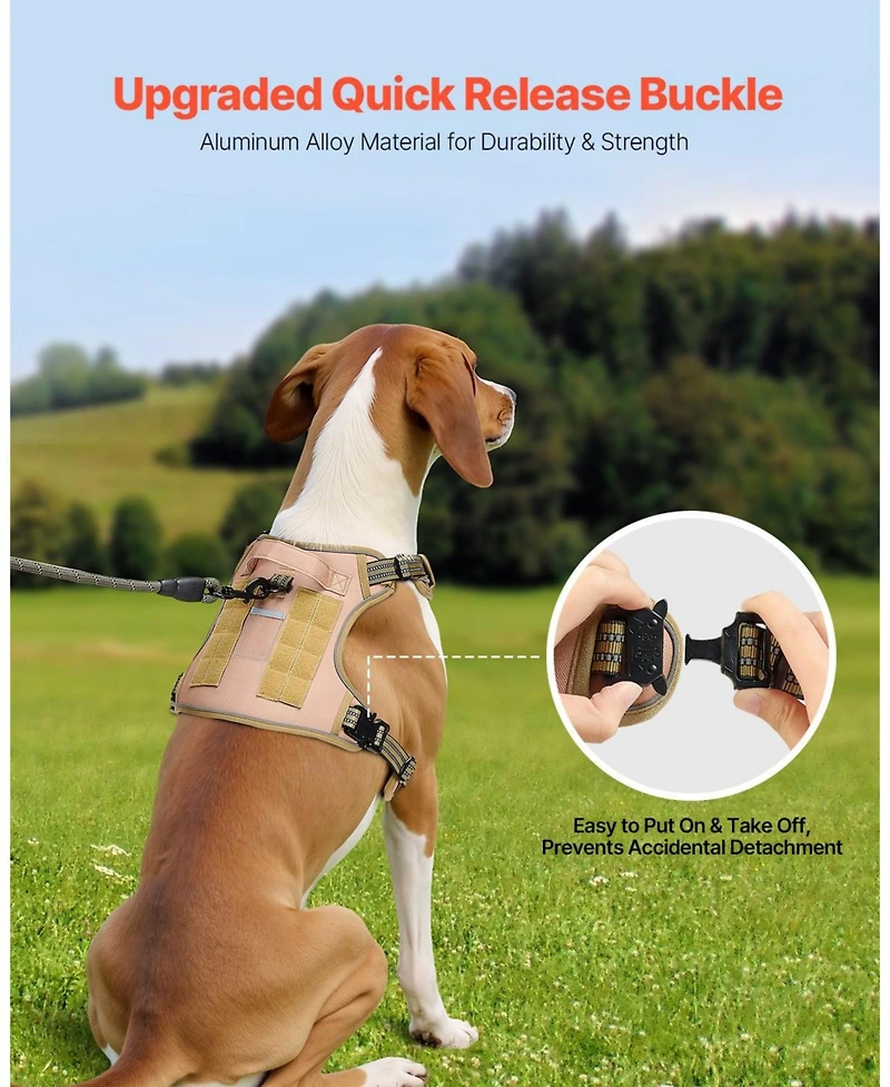 Cozito Tactical No-Pull Adjustable Dog Harness with Handle