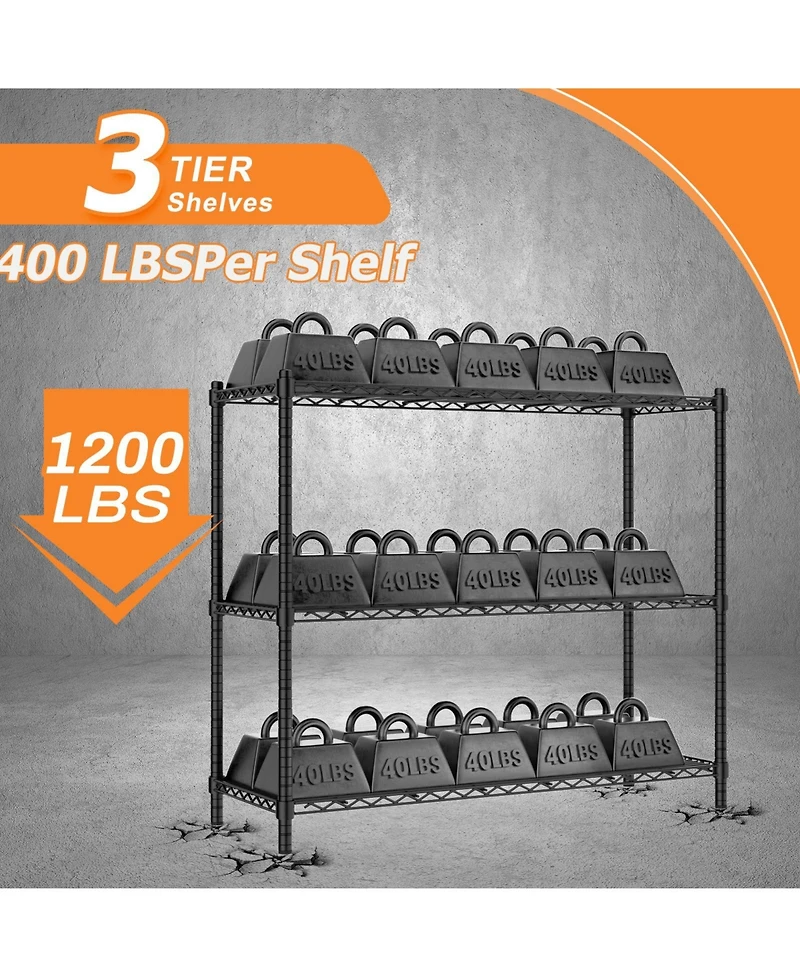 Lovmor -Tier 45 in W x 45 in H x 20 in D Adjustable Wire Shelving Unit
