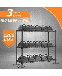 Lovmor -Tier 45 in W x 45 in H x 20 in D Adjustable Wire Shelving Unit