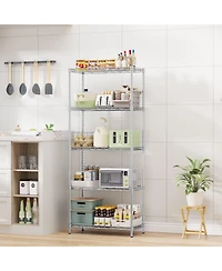 Lovmor 5-Tier 21 in W x 59 in H x 12 in D Height Adjustable Garage Wire Shelving Unit