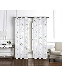 Rt Designer Collection Lilian Embroidered Blackout Decorative Grommet Curtain Panel