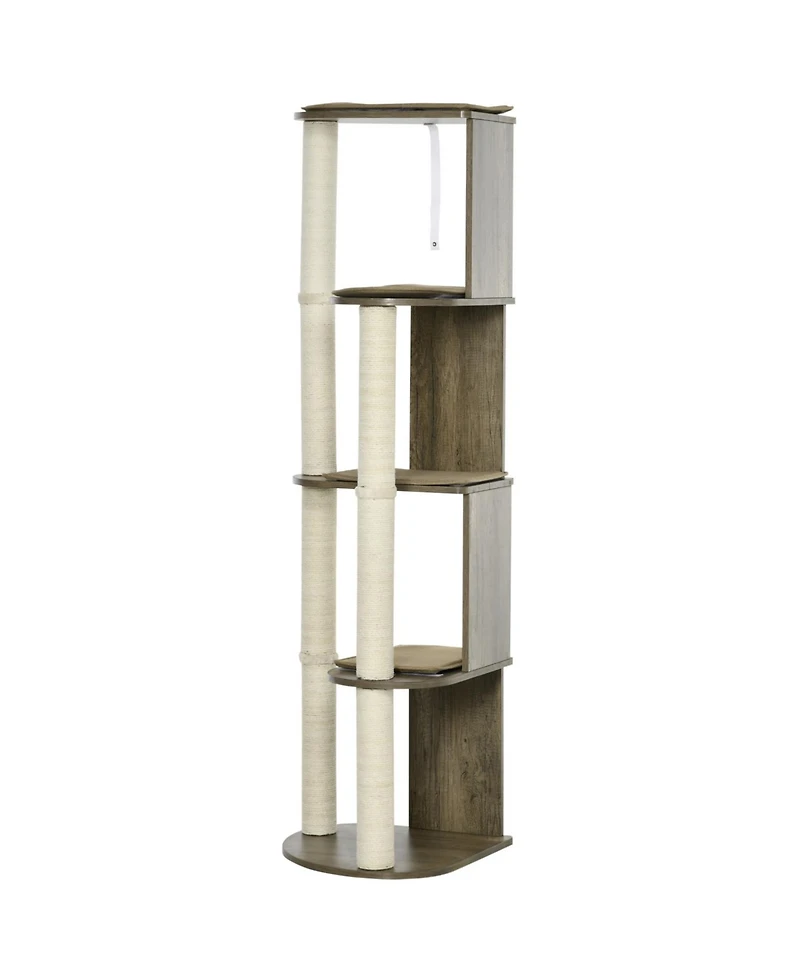 Aostirmotor 65" Corner Modern Cat Tree with Scratching Posts