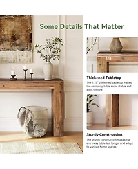 Tribesigns Solid Wood Console Table, 63-Inch Farmhouse Entryway Sofa Table Behind Couch for Living Room Hallway, Foyer