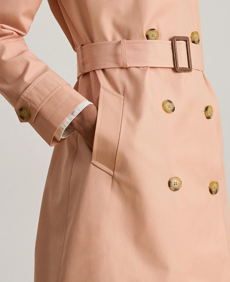 Lauren Ralph Womens Double-Breasted Belted Trench Coat