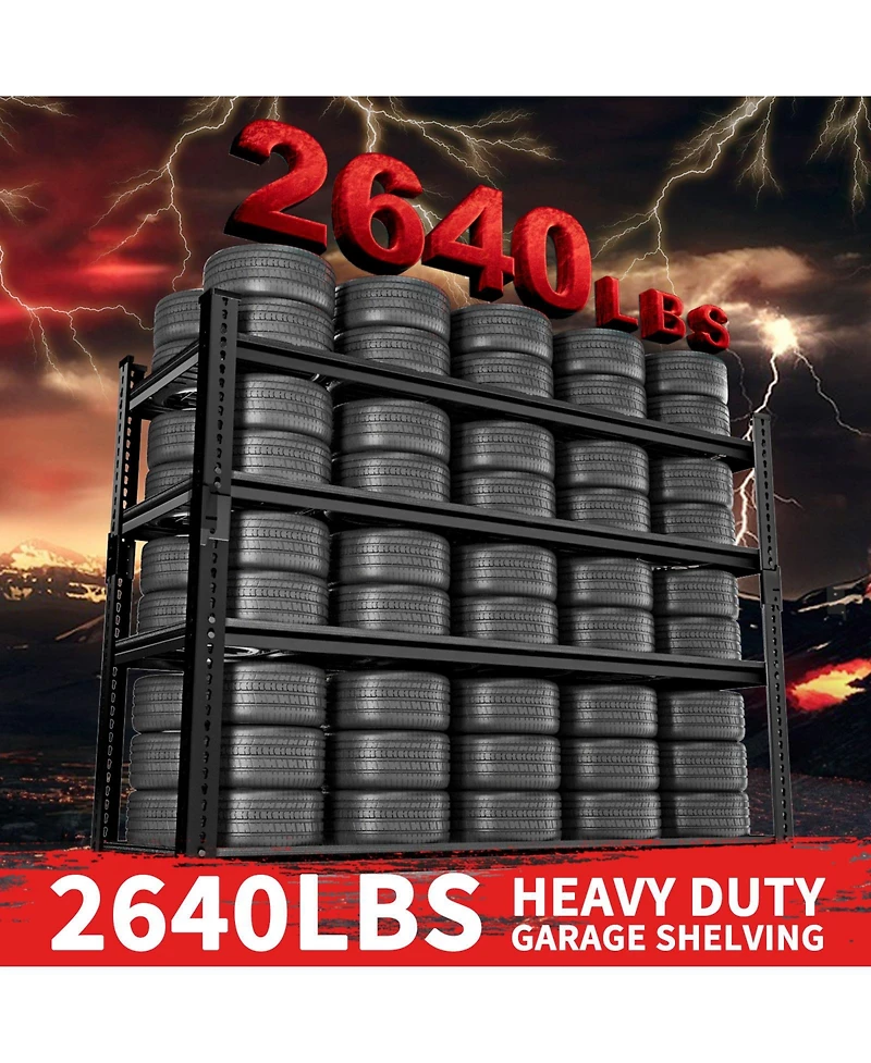 Lovmor 4-Tier 48 in W x 60 in H x 18 in D Adjustable Heavy Duty Metal Shelving Unit