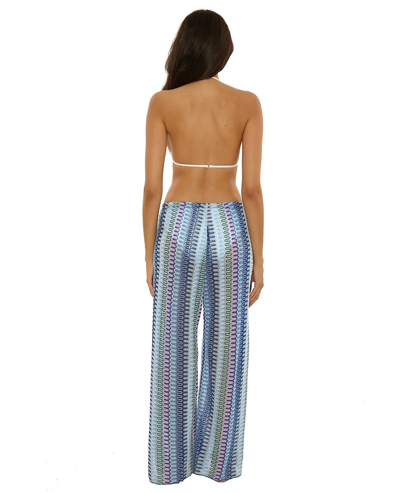 Becca Women's Sundown Striped Crochet Cover-Up Pants