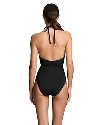 Lauren Ralph Women's Square Hip High Neck One-Piece Swimsuit