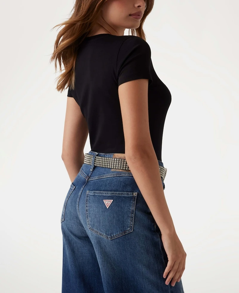 Guess Women's Short-Sleeve Crewneck Logo Tee