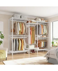 Raybee Clothes Rack, Clothing Racks for Hanging Clothes, L Shaped Clothing Rack for Corner 900LBS Heavy Duty Clothes Rack Garment Rack