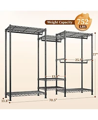 Raybee Clothes Rack, 725 Lbs Clothing Rack Adjustable Clothing Racks for Hanging Clothes Metal Wire Garment Racks Sturdy Clothes Rack