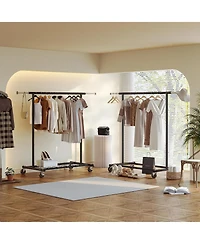 Raybee Clothing Rack for Hanging Clothes, Rolling Clothes Rack Load 250LBS, Metal Clothes Racks