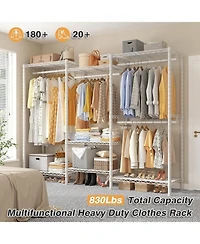 Raybee Heavy Duty Clothes Rack Load 900Lbs, Clothing Rack for Hanging Clothes for Bedroom