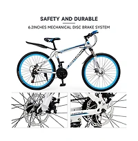 Artudatech 26-Inch 24-Speed Mountain Bike for Adults with Suspension Fork & Dual Disc Brakes, Ready for Adventure