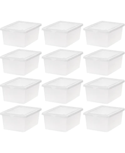 Iris Usa 15 Qt Storage Bins with Lids, 12Pk
