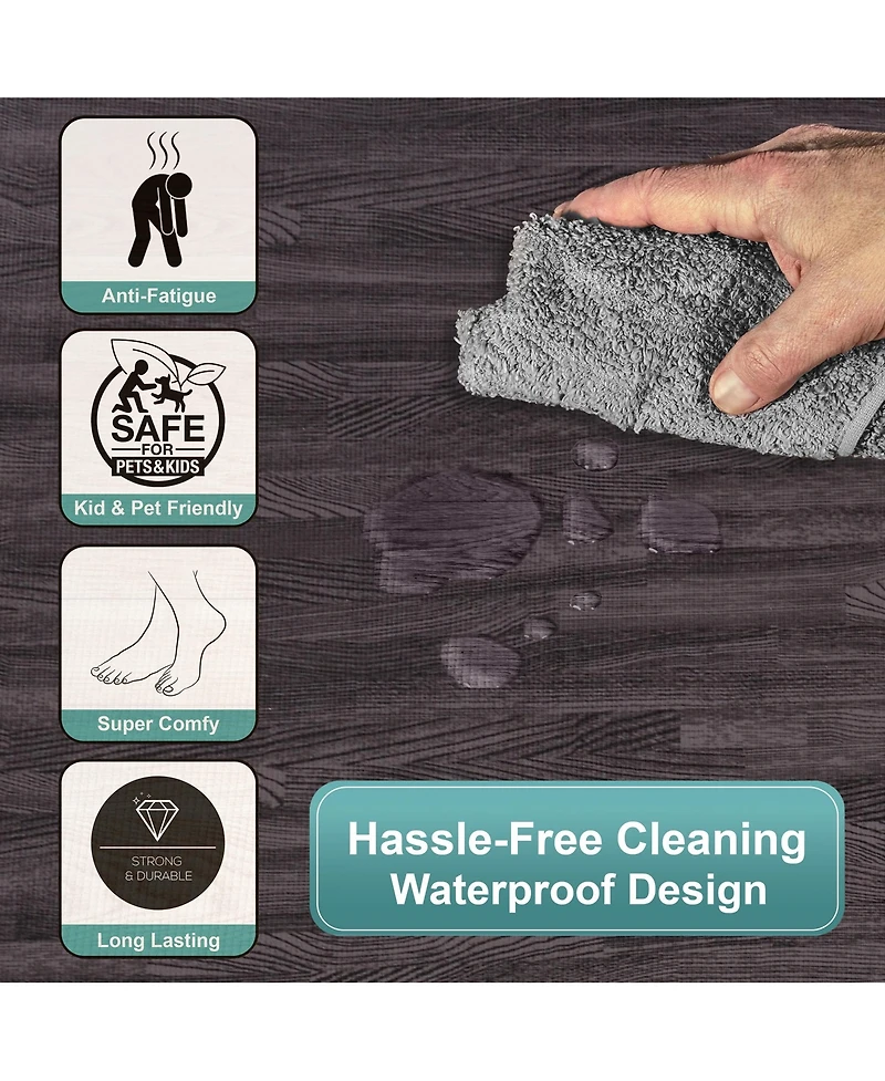 Sorbus Sq. Ft. Interlocking Eva Foam Wood Grain Floor Tiles 3/8-Inch Thick with Borders