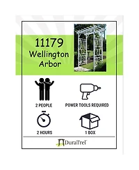 Dura-Trel Wellington Arbor 72" x 85" Outdoor Garden Arch Lattice Trellis