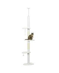 Aostirmotor 88.5"-100.5" Adjustable Height Cat Tree with Cloud Shape Platforms