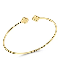 Devata Double Clover Bangle Bracelet in 14K Gold, Fits Small to Medium Wrist, Approx. 3.5 grams.