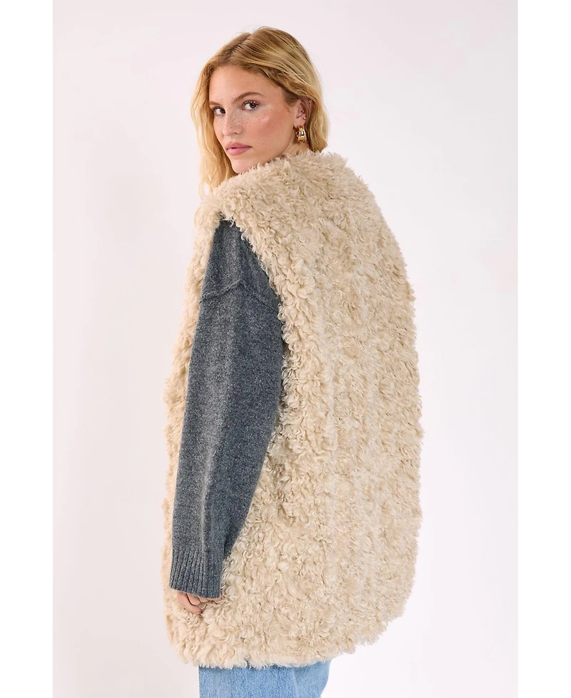 Nasty Gal Women's Curly Faux Fur Borg Gilet