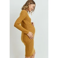 Hello Miz Maternity Ribbed Knit Long Sleeve Dress
