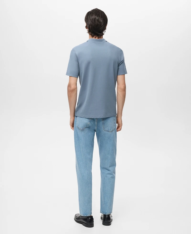 Mango Men's Cotton Pique Polo Shirt