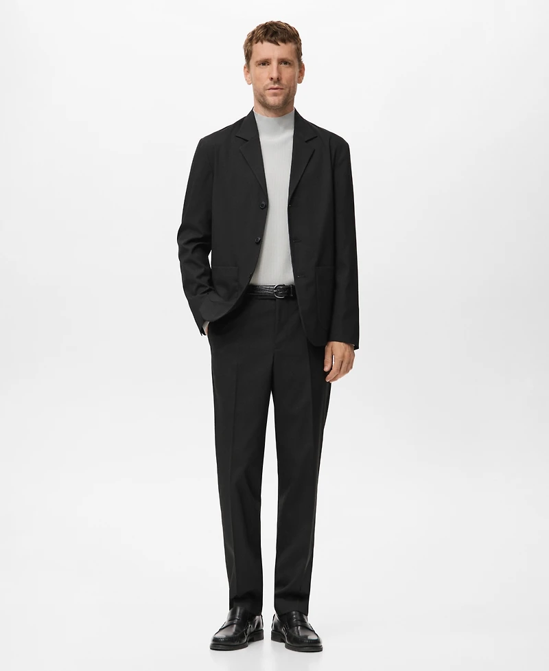 Mango Men's Pleated Straight-Leg Suit Pants