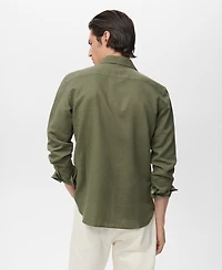 Mango Men's Pocket Linen Shirt