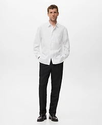 Mango Men's Cotton Striped Relaxed-Fit Shirt