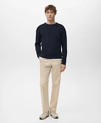 Mango Men's Fine Rib-Knit Cotton Sweater