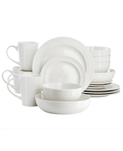 Elama Nikki Ribbed 18-Pc. Dinnerware Set, Service For 6